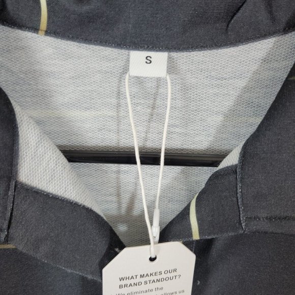 Made With Love Polo 1/4 button up Long Sleeve Black Shirt Size S - Picture 3 of 12